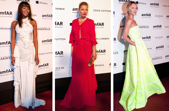amfar saopaolo 2014 main - Kate Moss, Naomi Campbell si Candice Swanepoel @ amfAR’s Inspiration Gala