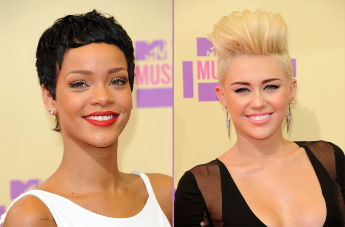 Schimbare de look: Rihanna si Miley Cyrus