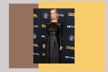 piese vestimentare din piele pe covorul rosu olivia wilde rochie Prada 01 - Piese vestimentare din piele, purtate pe covorul rosu