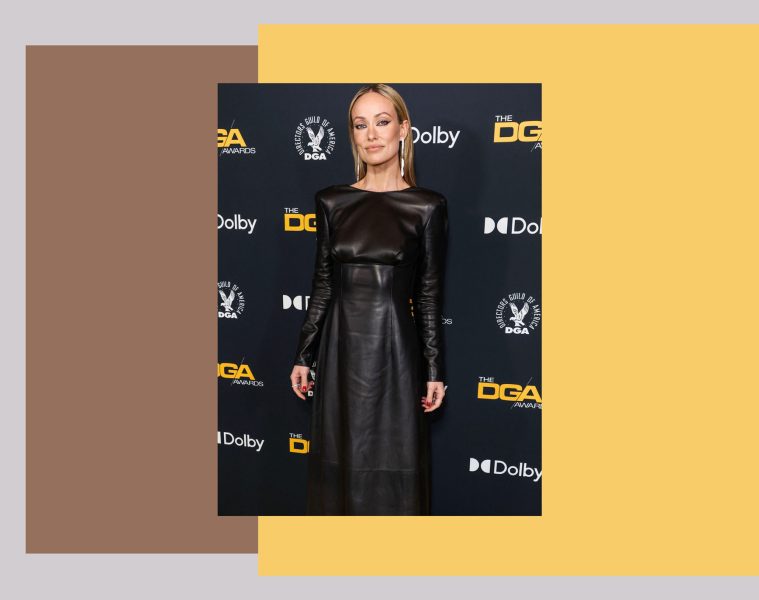 piese vestimentare din piele pe covorul rosu olivia wilde rochie Prada 01 - Piese vestimentare din piele, purtate pe covorul rosu