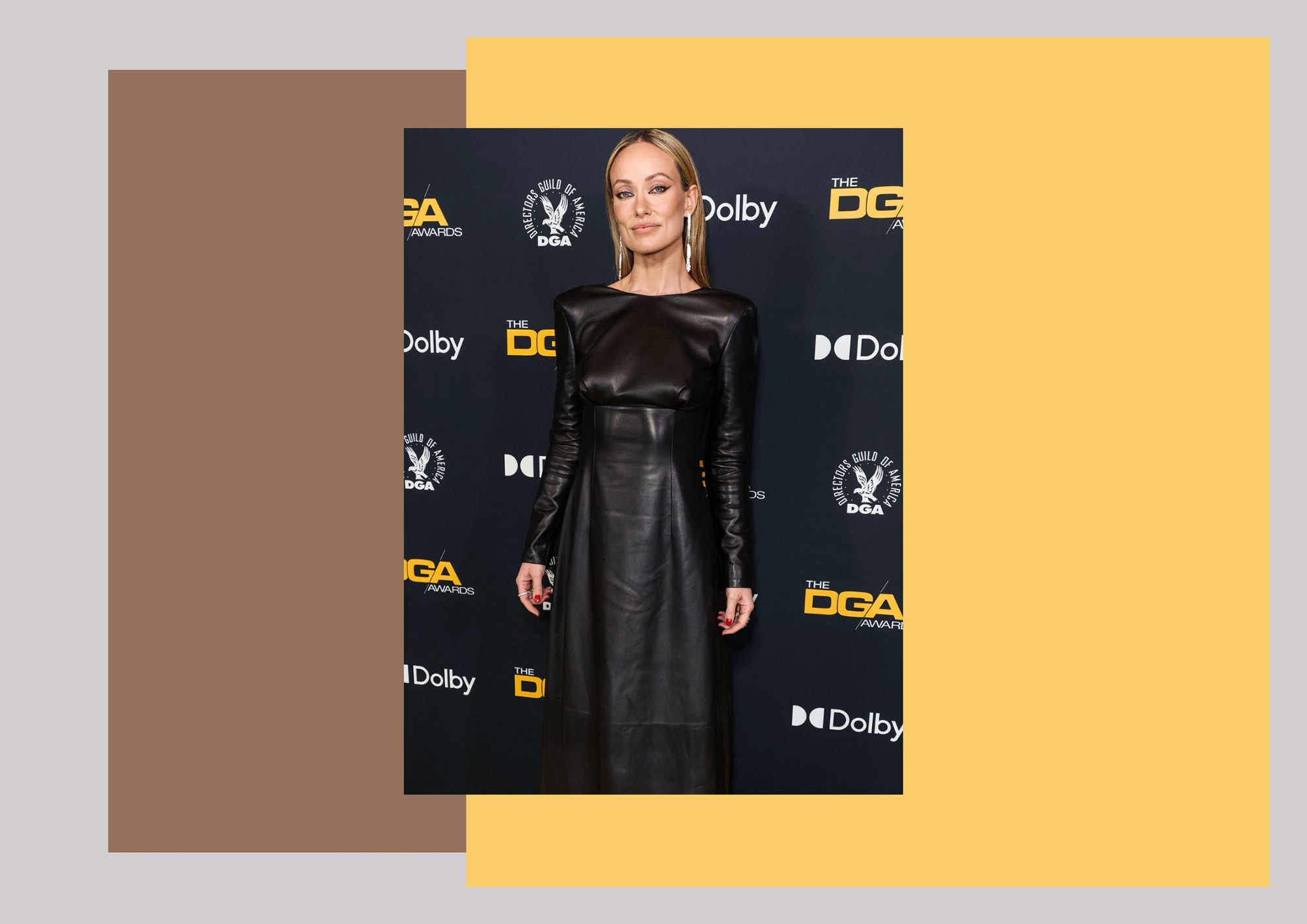 piese vestimentare din piele pe covorul rosu olivia wilde rochie Prada 01 - Piese vestimentare din piele, purtate pe covorul rosu