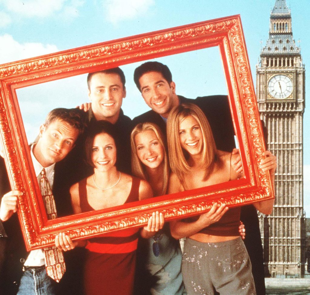 Matthew Perry, Courtney Cox, Matt LeBlanc, Lisa Kudraw, David Schwimmer, Jennifer Aniston, protagonistii serialului "Friends" (1998)