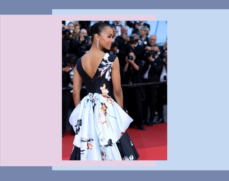 Zoe Saldana intr-o rochie Chanel decorata cu funde supradimensionate