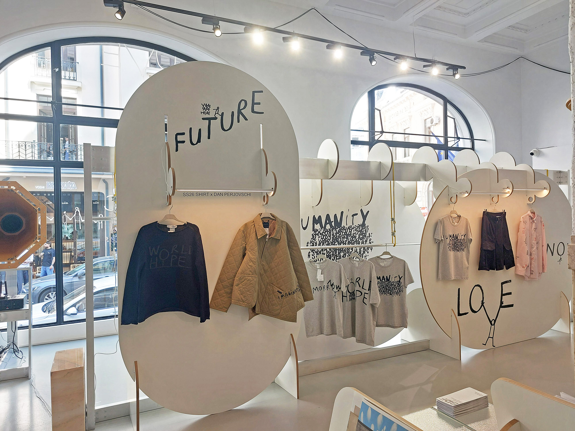 expozitia dan perjovschi si comme des garcons de la entrance store bucharest design festival 20 1 - Dan Perjovschi x Comme des Garcons. A Story About A Collaboration.