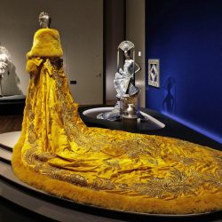 A portrait of Guo Pei at her exhibition at M+ Gallery in Hong Kong